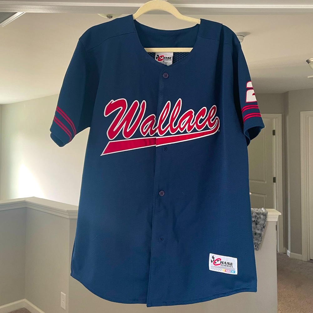 Rusty Wallace #2 baseball jersey. Navy Size Medium.